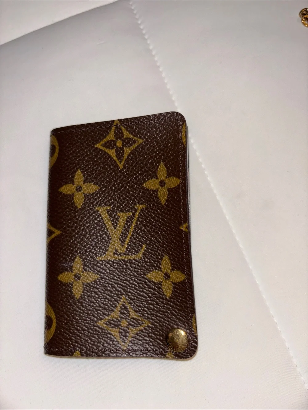Louis Vuitton Vintage Brown Monogram Card Wallet Case with Snap